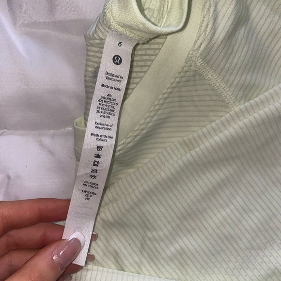 pale yellow Lululemon swiftly tech top - Picture 2 of 2